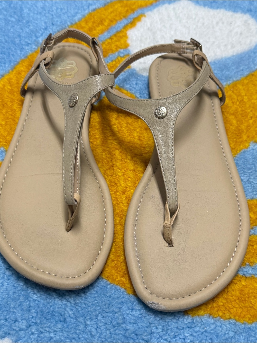 Cambiami Beige / Nude T-Strap Women’s Sandals with Interchangeable Straps!